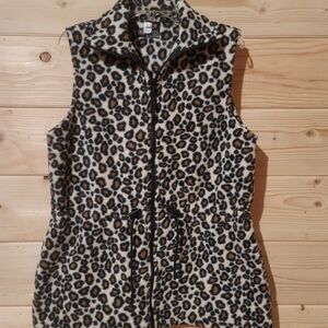 Lake Street Co Women's Leopard Print Vest Size S 21.5x29.5